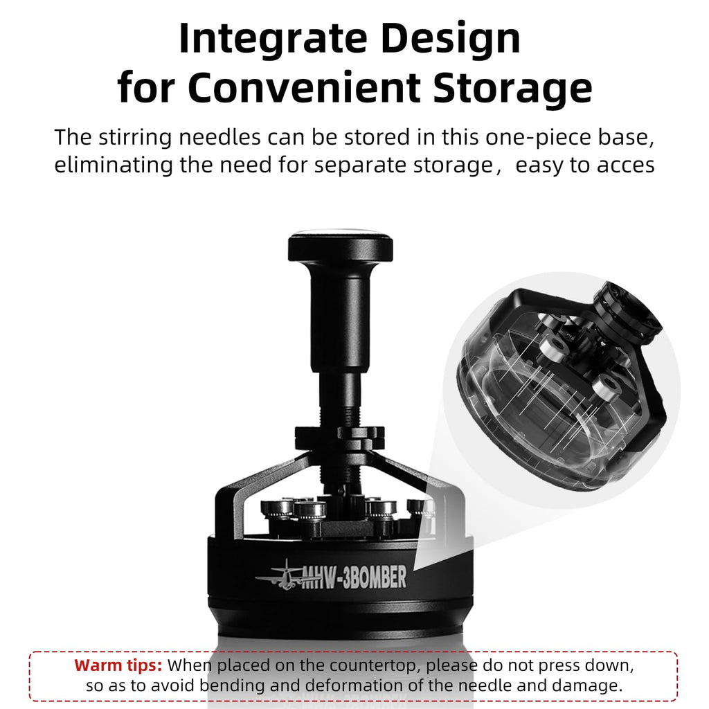 MHW-3BOMBER WDT Tool Espresso 54mm for Breville, Espresso Distribution Tool with Magnetic Base for Barista, Adjustable Depth Needle Distributor Tool, Coffee Stirrer Tools, YU Series Cyclone, T5959