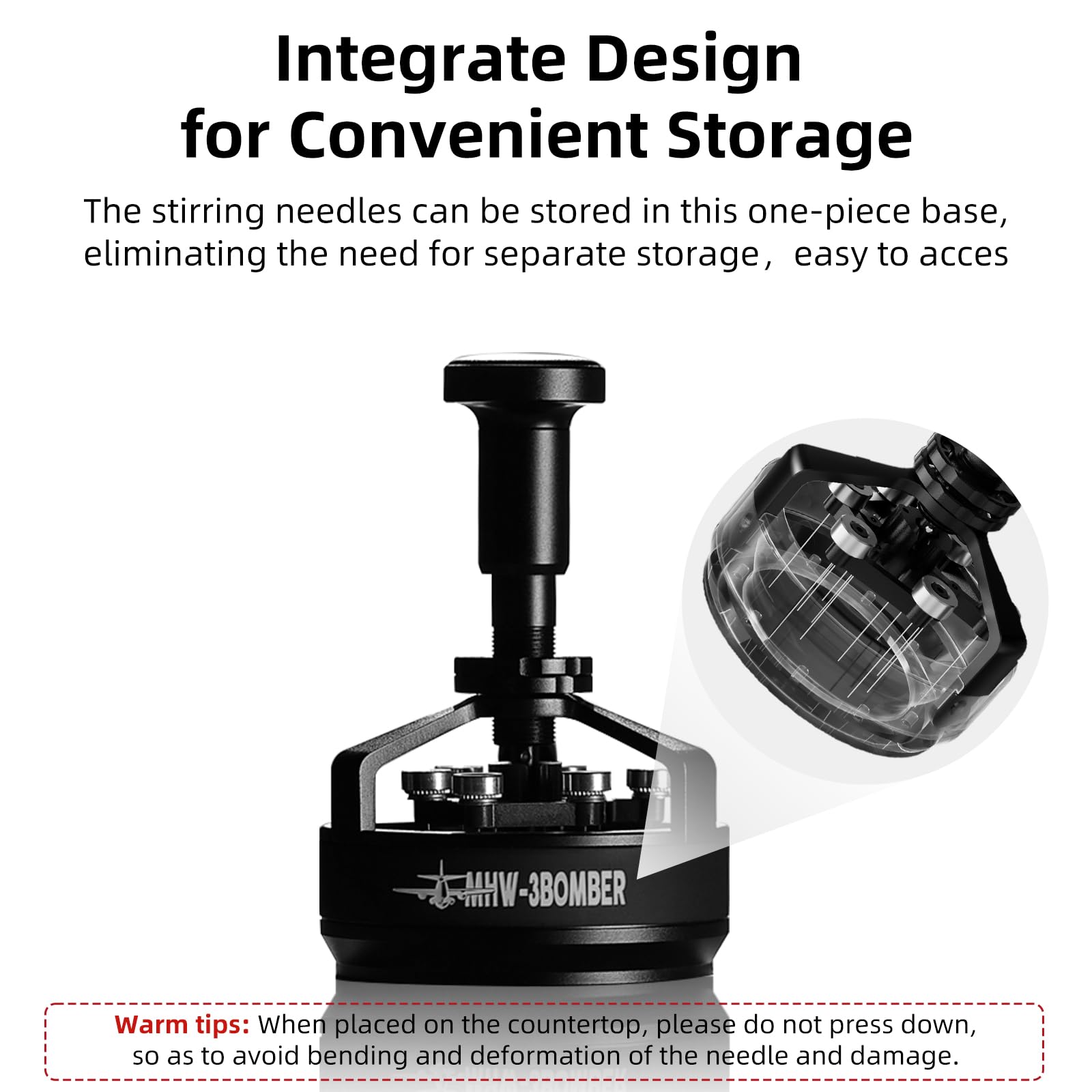 MHW-3BOMBER WDT Tool Espresso 54mm for Breville, Espresso Distribution Tool with Magnetic Base for Barista, Adjustable Depth Needle Distributor Tool, Coffee Stirrer Tools, YU Series Cyclone, T5959