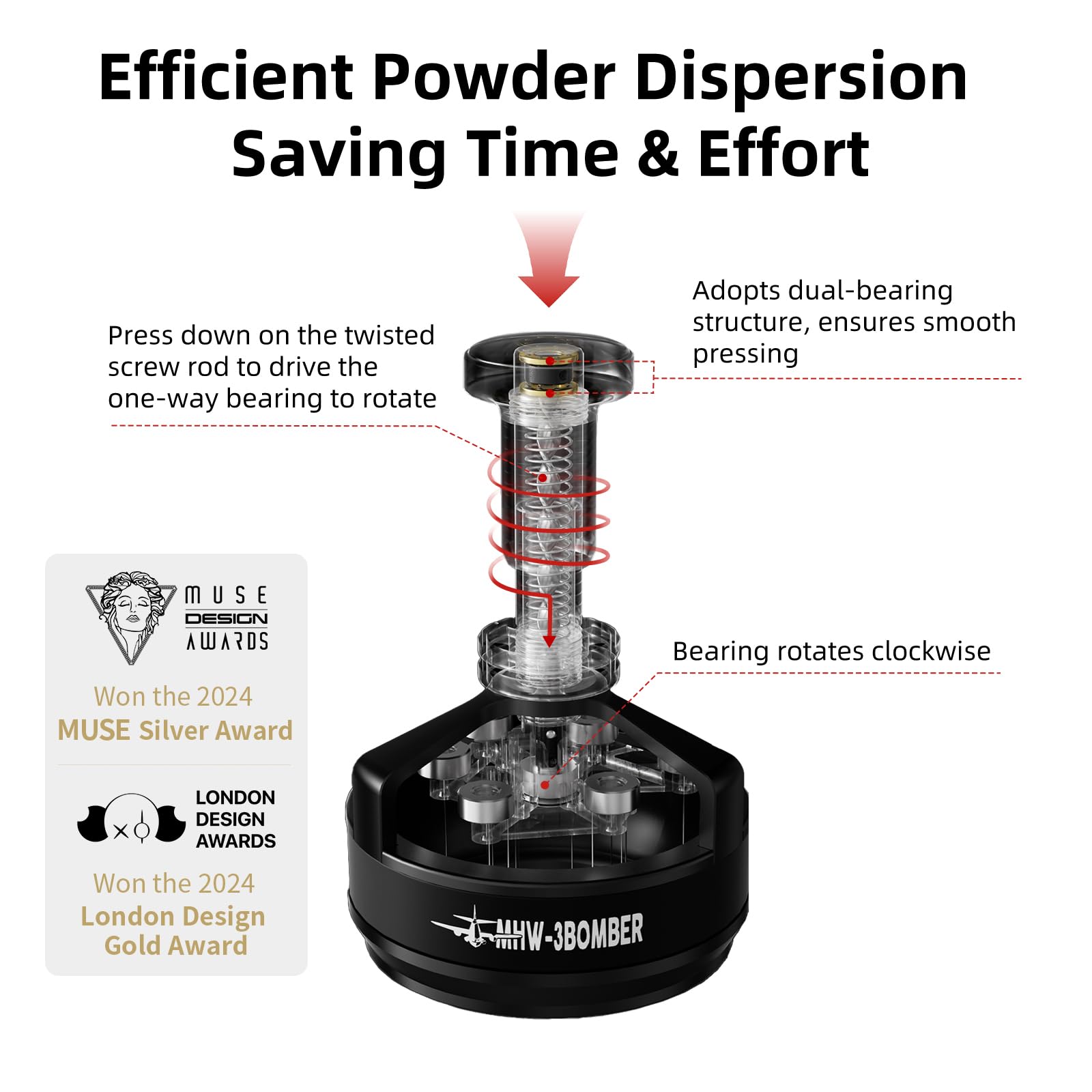 MHW-3BOMBER WDT Tool Espresso 54mm for Breville, Espresso Distribution Tool with Magnetic Base for Barista, Adjustable Depth Needle Distributor Tool, Coffee Stirrer Tools, YU Series Cyclone, T5959